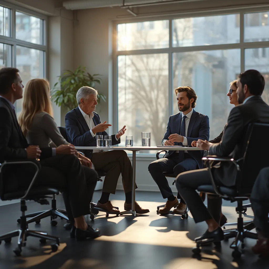 Leader di gruppo che legge un eBook di business