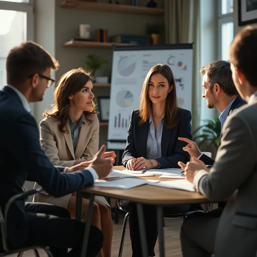 Sessione di coaching di successo in azienda